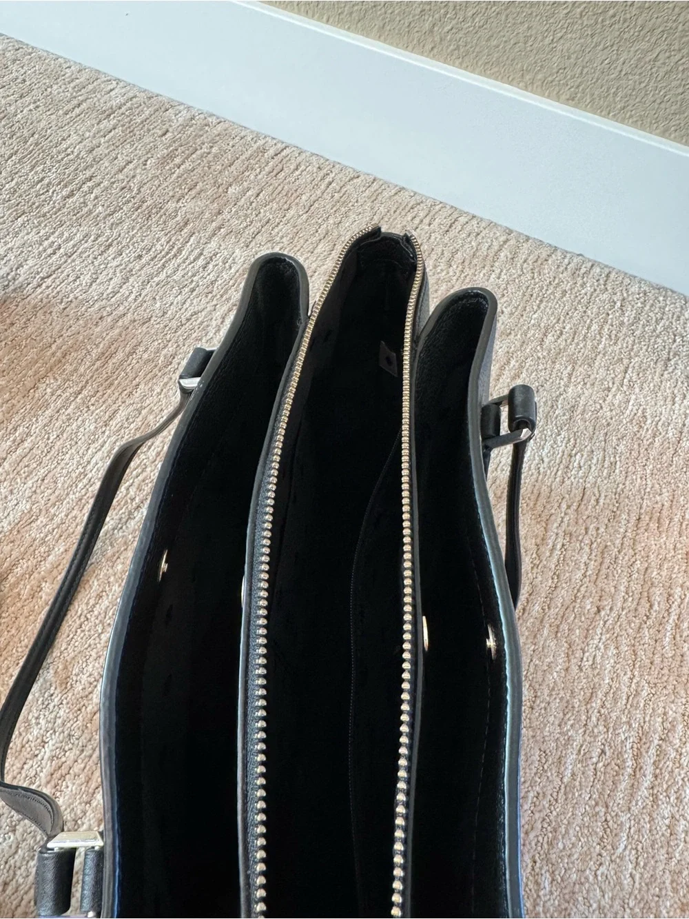 kate spade Black Pebbled Leather Double-Handle Tote